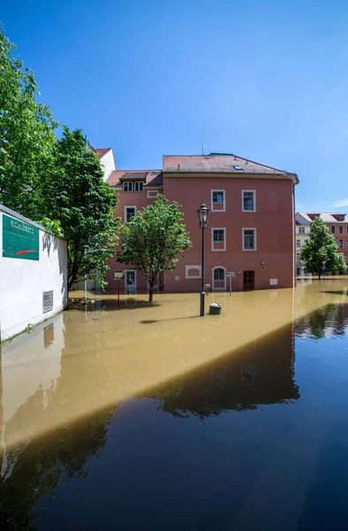 Meissen Germany June 2013 View Street Meissen 2013 Floods — Stock Photo, Image