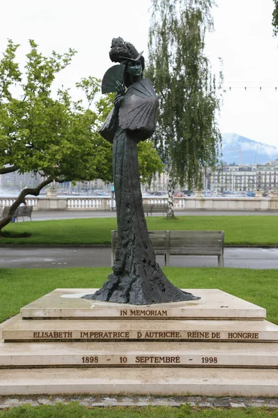 Geneva Switzerland June 2013 Monument Austrian Empress Elisabeth Sisi Mont — Stock Photo, Image