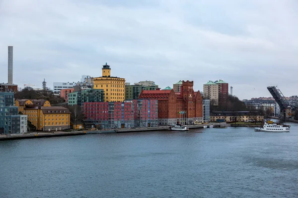 Stockholm Suède Janvier 2020 Vue Ville Stockholm Depuis Pont Navire — Photo