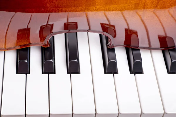 Piano Keys Reflected Violin Fragment — Stock Photo, Image