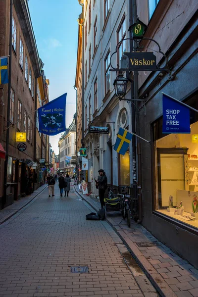 Estocolmo Suecia Enero 2020 Vista Una Las Calles Del Centro —  Fotos de Stock