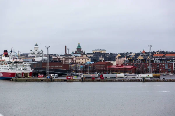 Helsinki Finlândia Janeiro 2020 Vista Cais Porto Helsinque — Fotografia de Stock