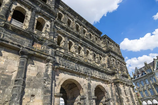 Treviri Germania Luglio 2018 Frammento Della Porta Nigra Nel Centro — Foto Stock