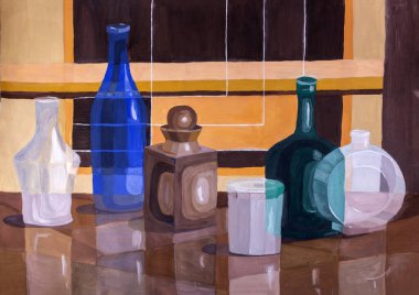Children's drawing in gouache 