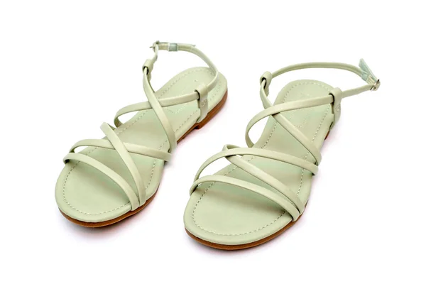 Vrouwen Zomer Sandalen Een Witte Achtergrond — Stockfoto