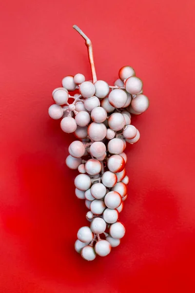 Trauben Mit Roter Und Weißer Farbe Auf Rotem Hintergrund — Stockfoto