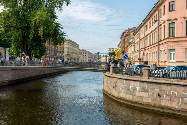 Petersburg Russia July 2021 View Bank Bridge Petersburg Canal Griboedov — Stock Photo, Image