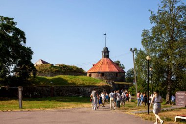 Priozersk, Rusya - 10 Temmuz 2021: Leningrad bölgesindeki Priozersk kentindeki 