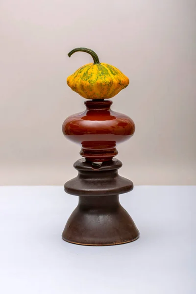 Still Life Vases Ripe Squash — Stock Photo, Image