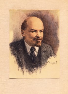 kartı ile lenin sanatçı vasilyev, 1945 portresi
