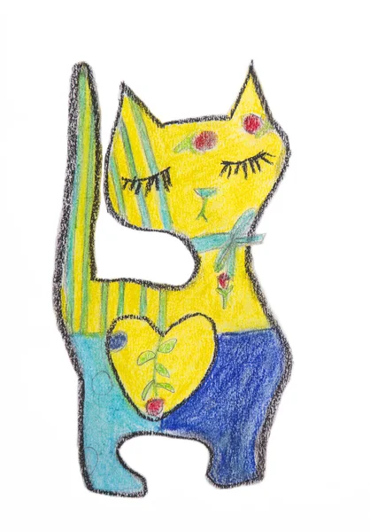 Gyermek rajz "szépség kitty" — Stock Fotó