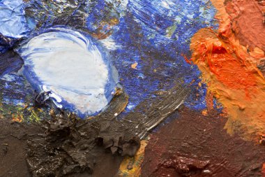 yağlıboya bir ressamın paletindeki arka plan