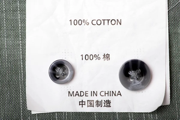 Çin'de yapılan giysiler etikette