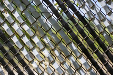 Metal ağ ve plastik bant arkaplanı