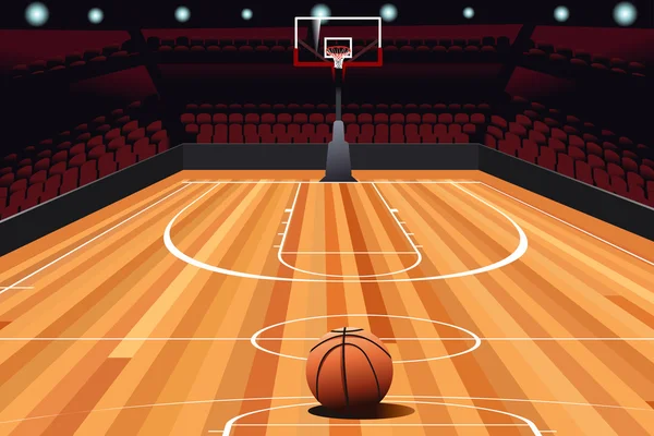 Баскетбол на полу — стоковый вектор