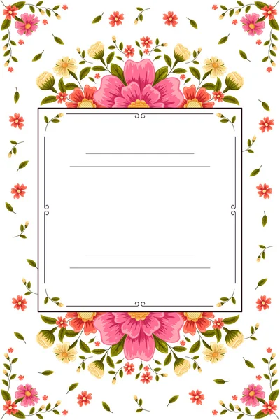 Invitación de boda de flor — Vector de stock