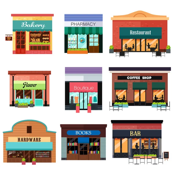 Diferentes iconos de tienda — Vector de stock