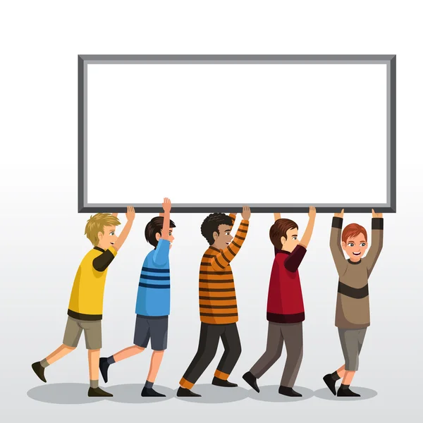 Kids Holding a Blank Board — Stock Vector