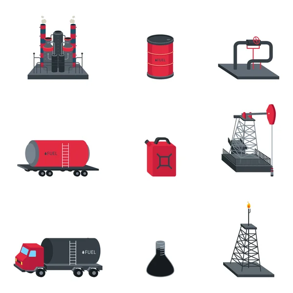Иконы нефтяной промышленности — стоковый вектор