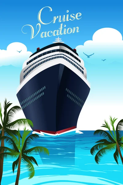 Cartaz de férias de cruzeiro — Vetor de Stock