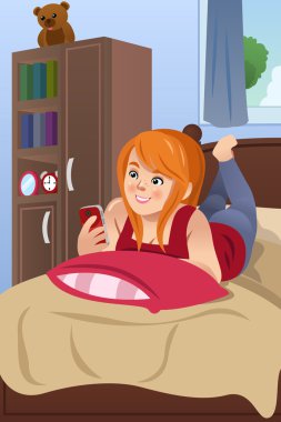 Cep Telefonu Kullanan Genç Kız