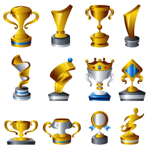 Different Trophy Icons — Stock Vector