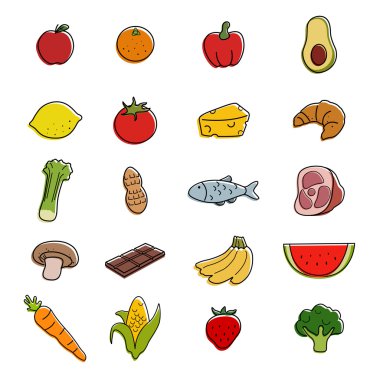 Farklı gıda simgeler