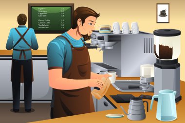 Barista hazırlama filtre kahve