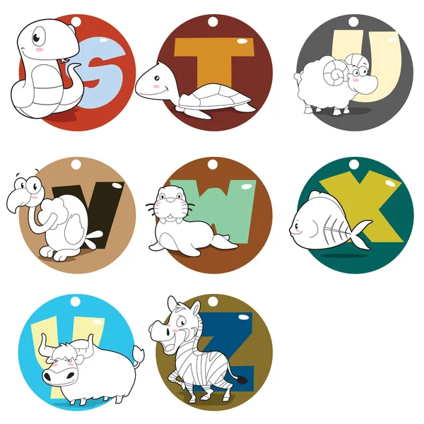 Grafika alfabet zwierząt — Wektor stockowy
