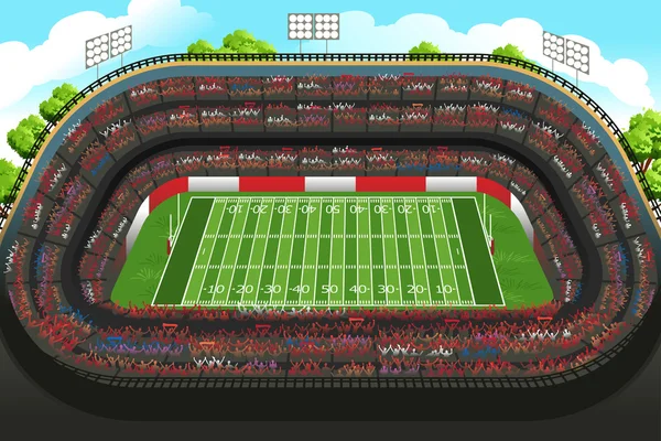 Achtergrond van een lege American Football stadion — Stockvector