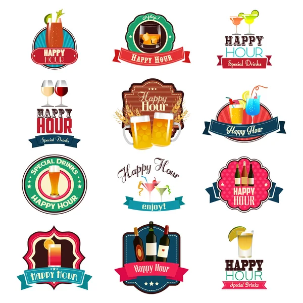 Design happy hour —  Vetores de Stock