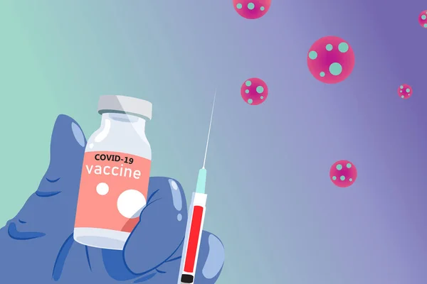 Covid Vakcina Vektor Illusztrációja Stock Vektor