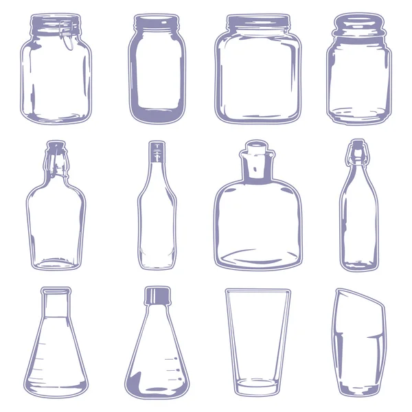 Different empty containers — Stock Vector