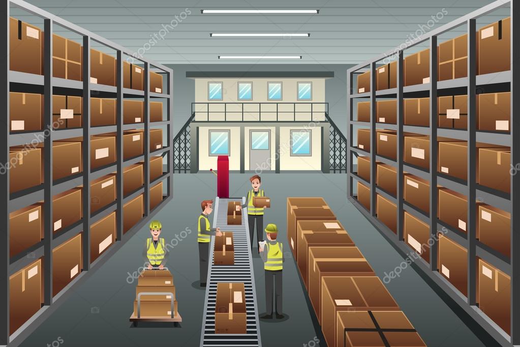Distribution warehouse — Stock Vector © artisticco 51940043