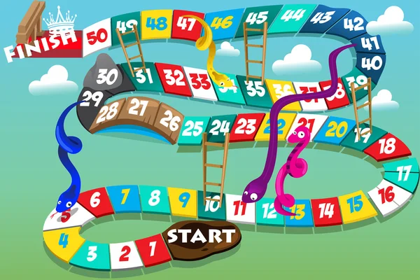 Snakes and ladders game — Stock Vector