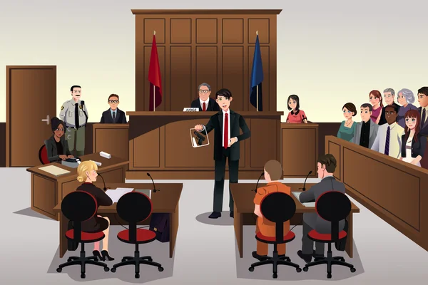 Escena judicial — Vector de stock