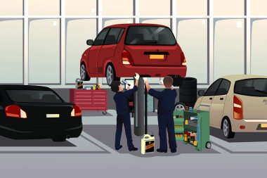 Kaputun altına bir arabayı tamir auto makinist