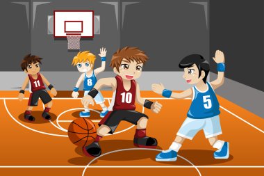 Basketbol oynayan çocuklar 