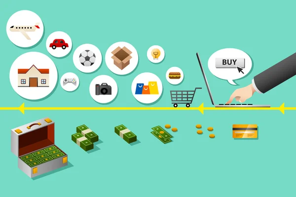 Concepto de compras por Internet — Vector de stock