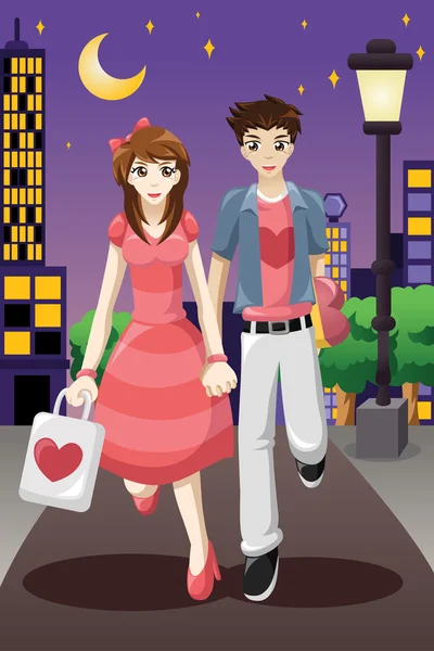 Couple going out on a Valentine's Day — Stock Vector