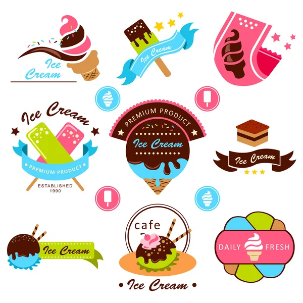 Ice cream label — Stock Vector