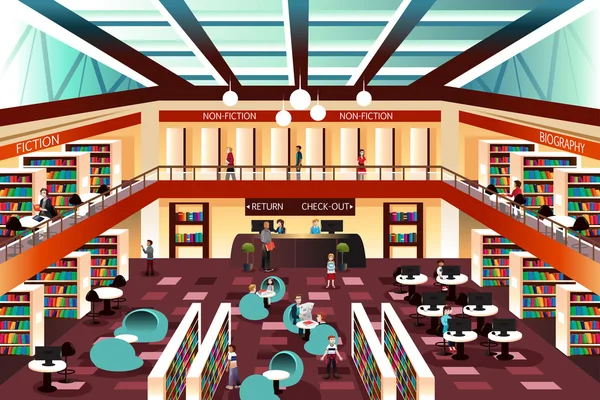 Modern görünümlü Kütüphane — Stok Vektör