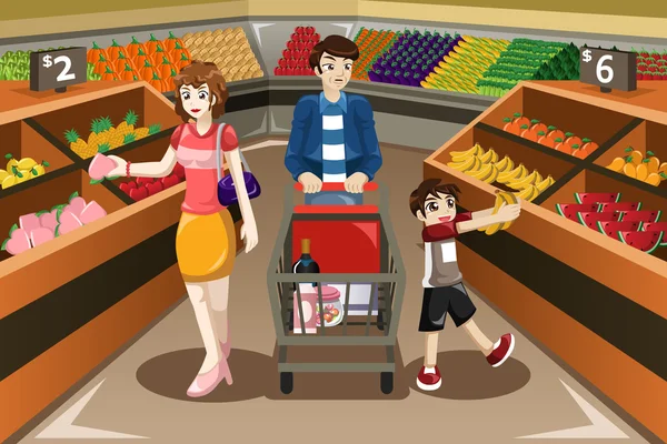 Οικογενειακά ψώνια — Διανυσματικό Αρχείο