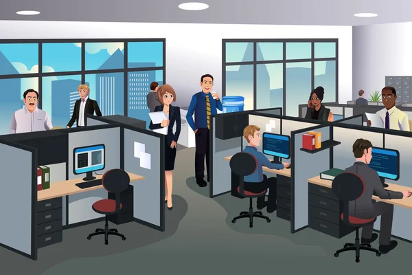 People working in the office — Stock Vector