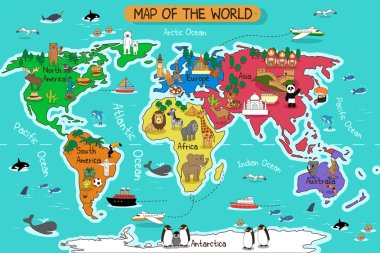Map of the world clipart