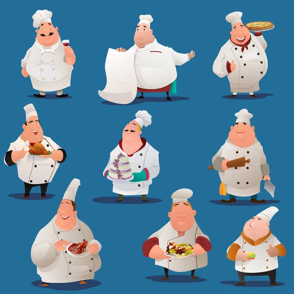 Personagens chef — Vetor de Stock