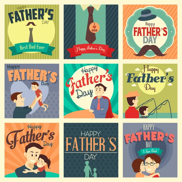 Отцовские открытки — стоковый вектор
