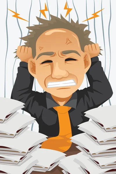 Hombre de negocios cansado y estresado — Archivo Imágenes Vectoriales
