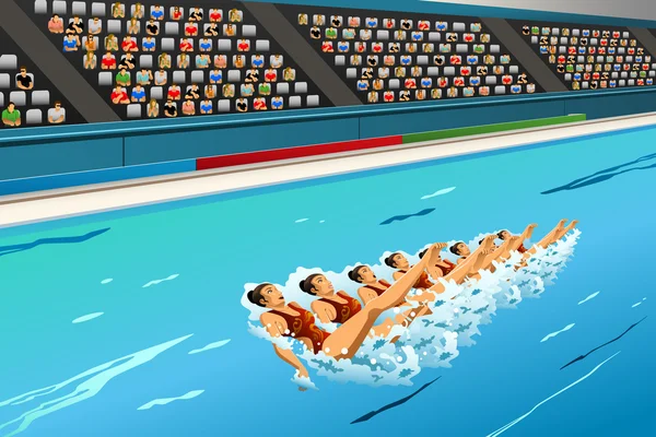 Competição de natação sincronizada —  Vetores de Stock