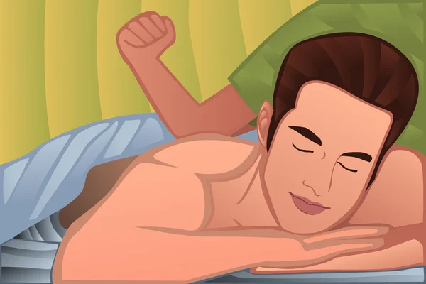 Homme jouissant d'un massage — Image vectorielle